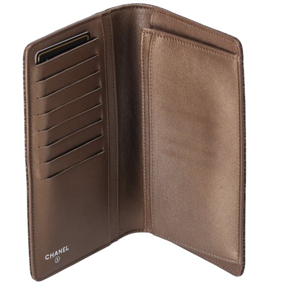 CHANEL CC Logo Long Bifold Wallet Brown Leather Caviar - Picture 6 of 6